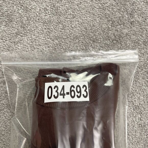 Zara Cropped Drawstring Pullover Sweatshirt Womens Large Brown Fleece Casual - Picture 11 of 11